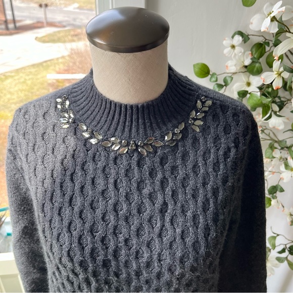 Simply Vera Crystal Neck Knit Layered Sweater, Size L - Picture 8 of 14